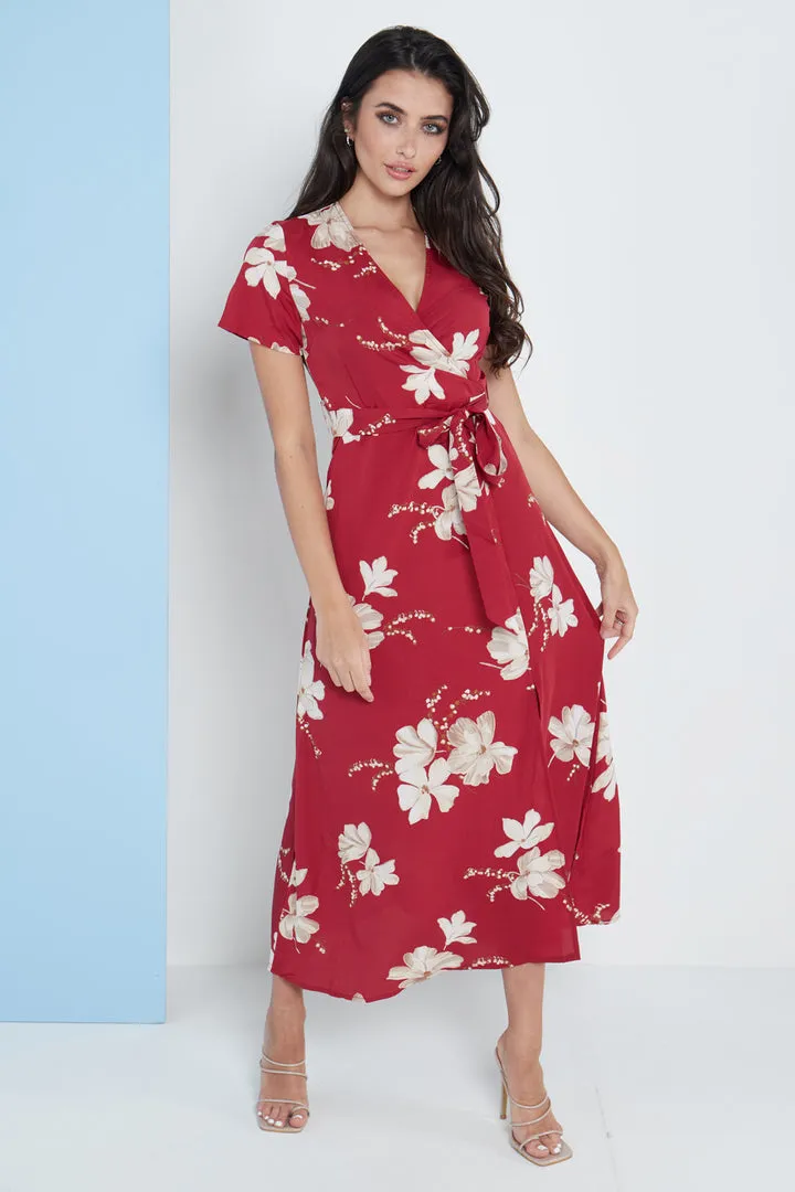 London Wrap Maxi Dress Floral Print