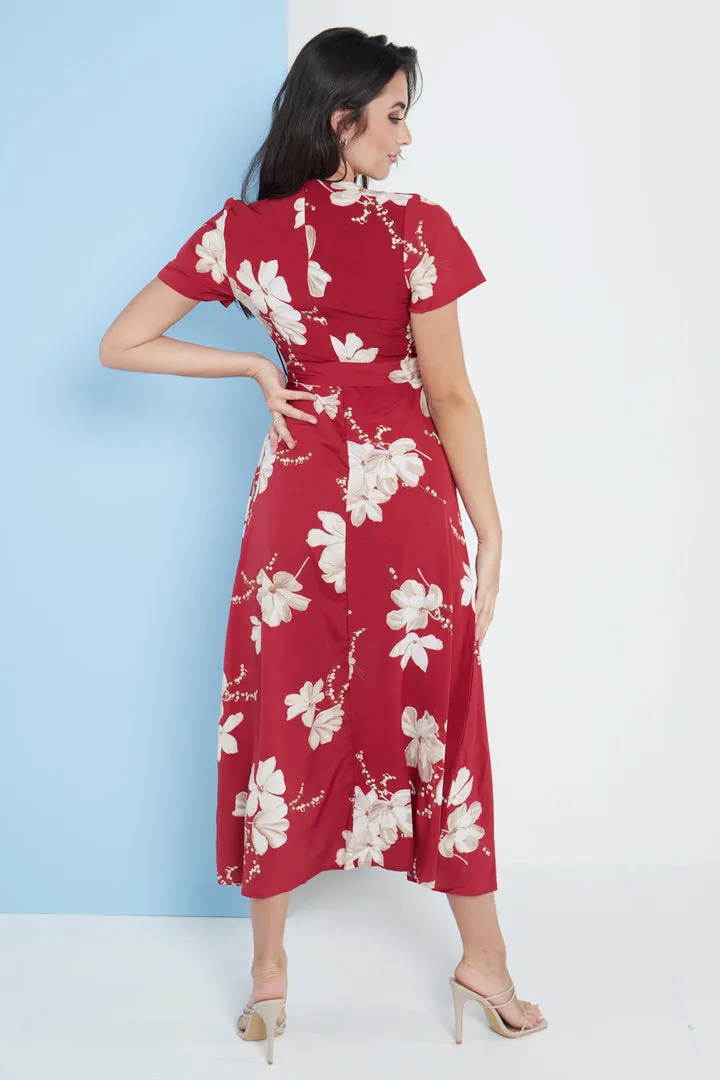 London Wrap Maxi Dress Floral Print