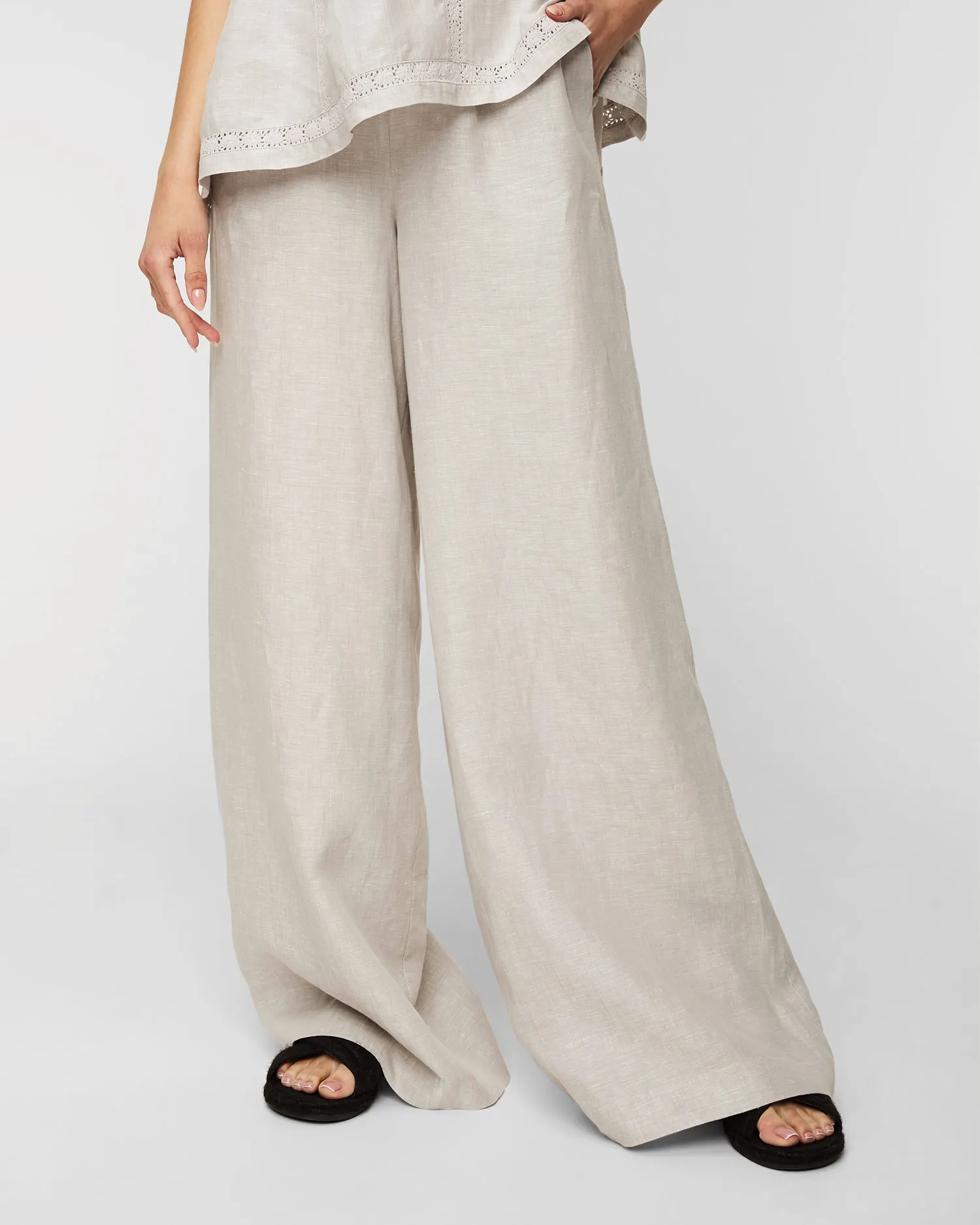 Linen trousers Joslin Sophia JOS231477-moon