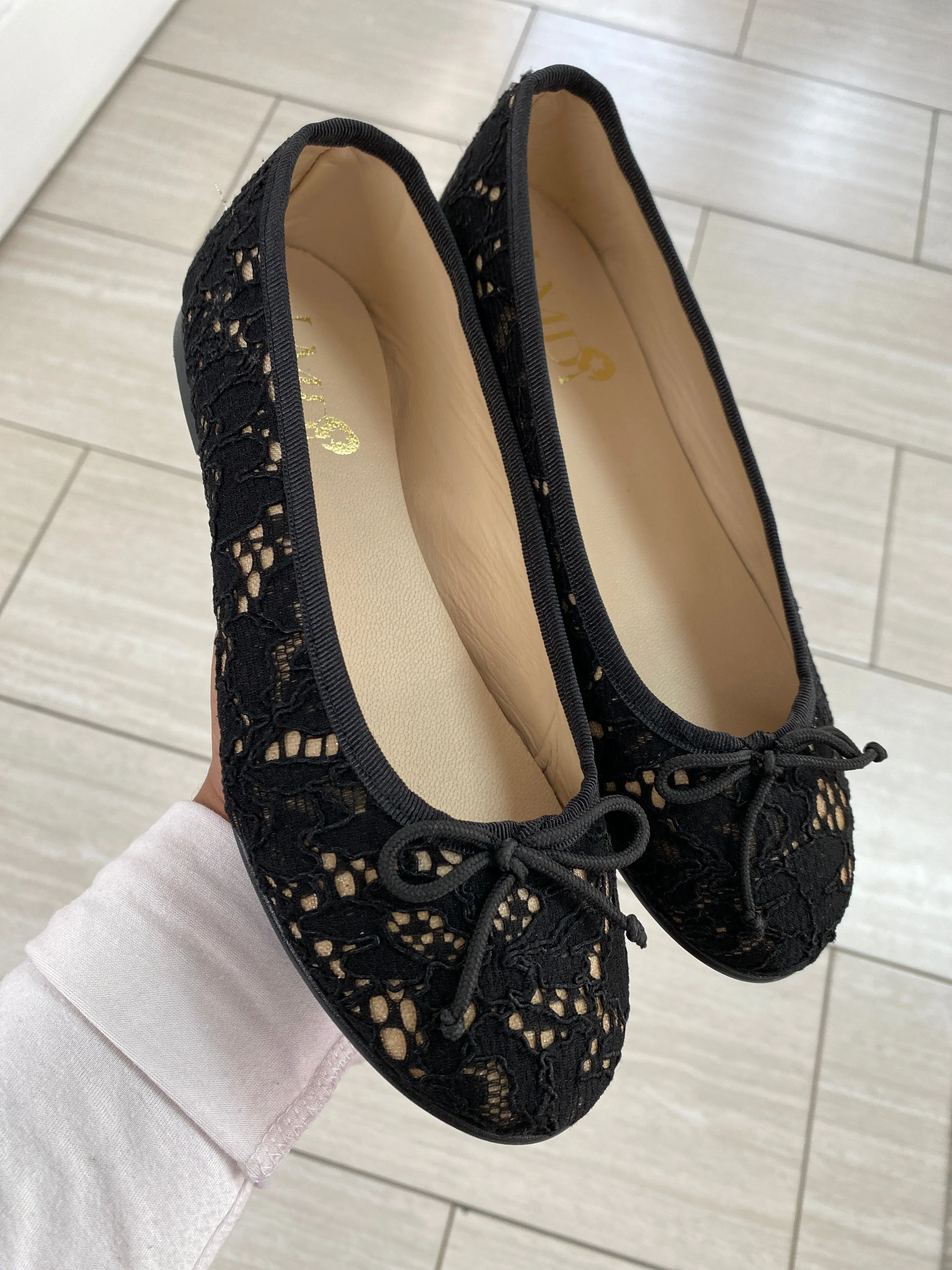 LMDI Black Crochet Ballet Flat