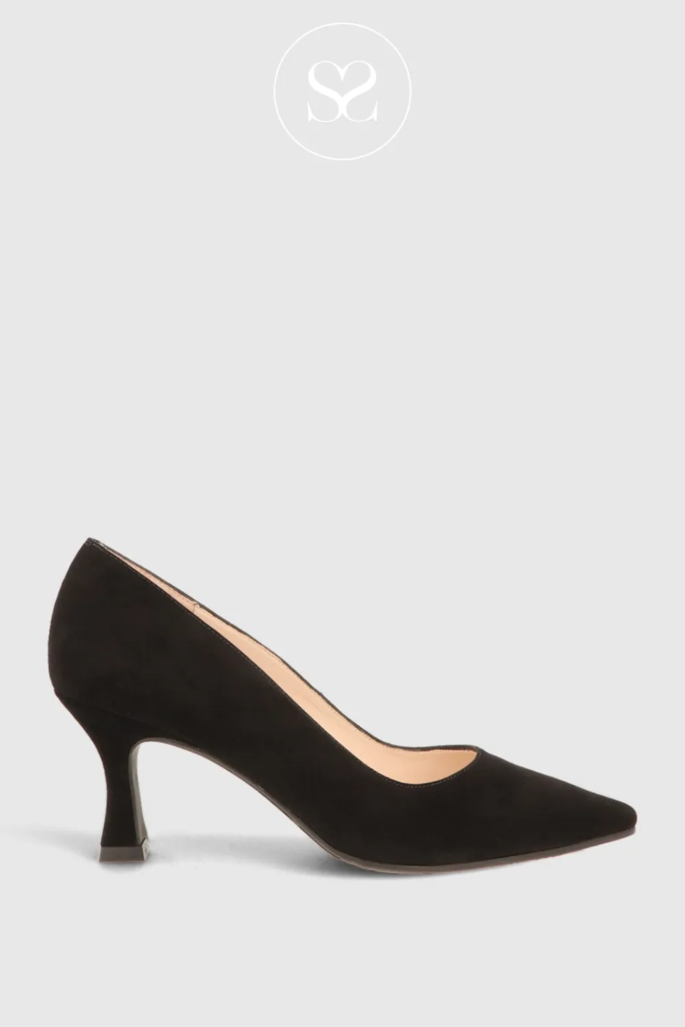 LODI JONA BLACK SUEDE COURT SHOES / HEELS