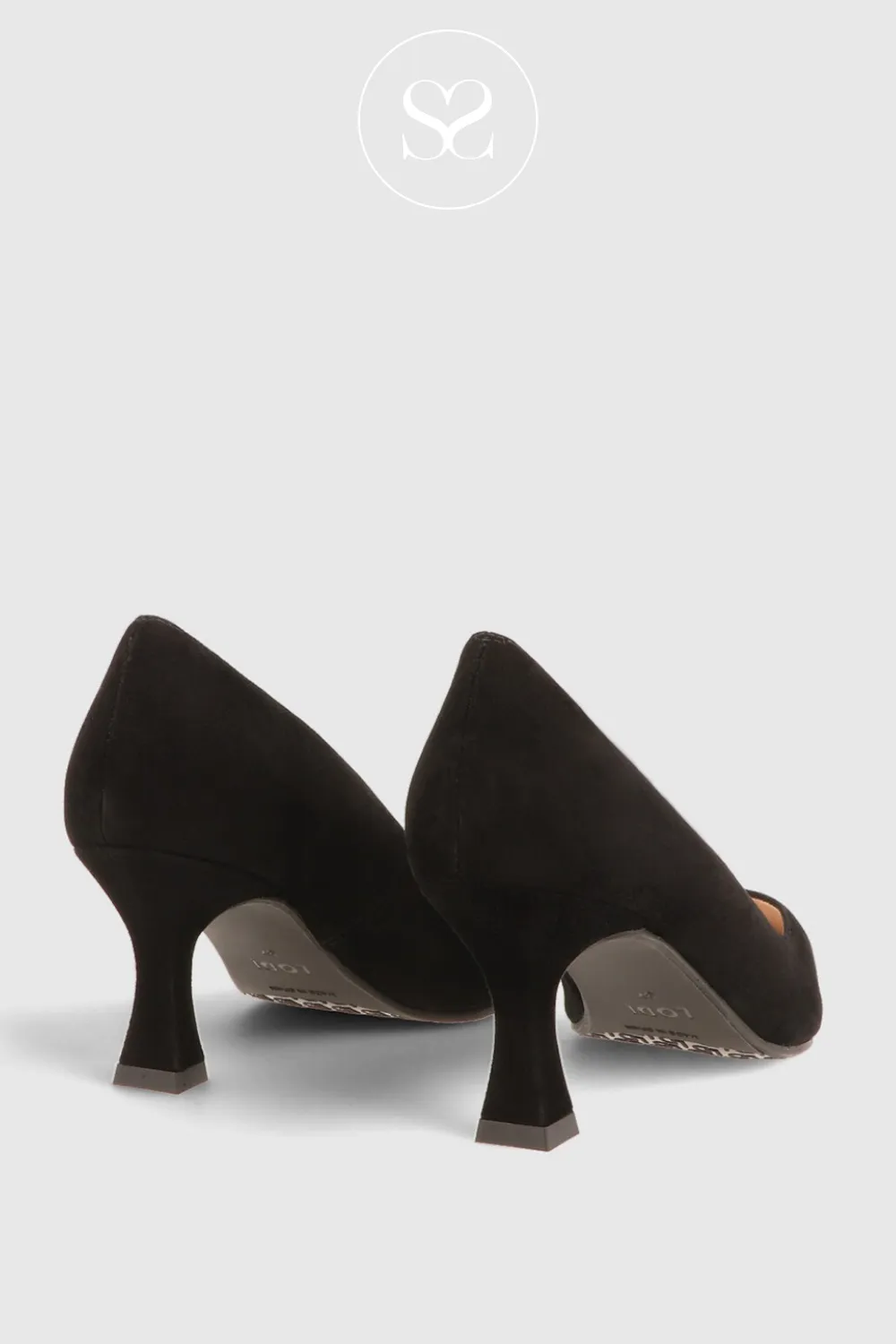 LODI JONA BLACK SUEDE COURT SHOES / HEELS