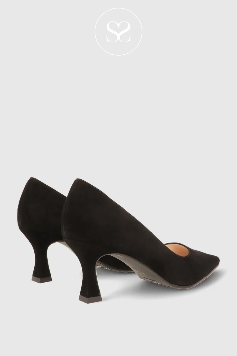 LODI JONA BLACK SUEDE COURT SHOES / HEELS