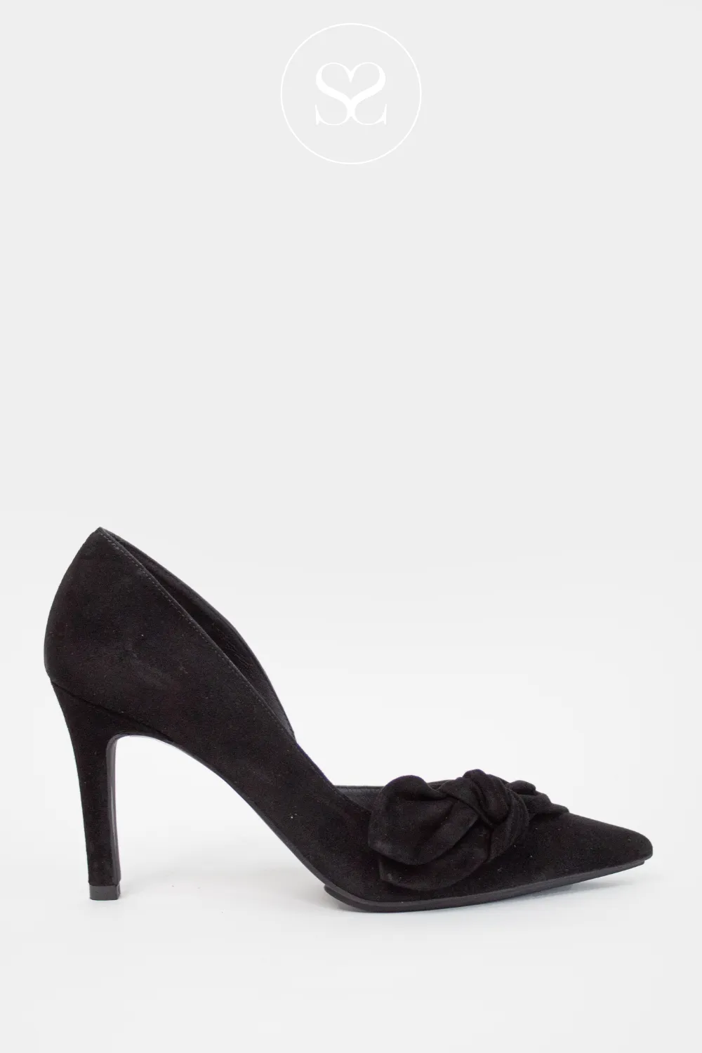 LODI RILER BLACK SUEDE POINTED TOE COURT SHOES