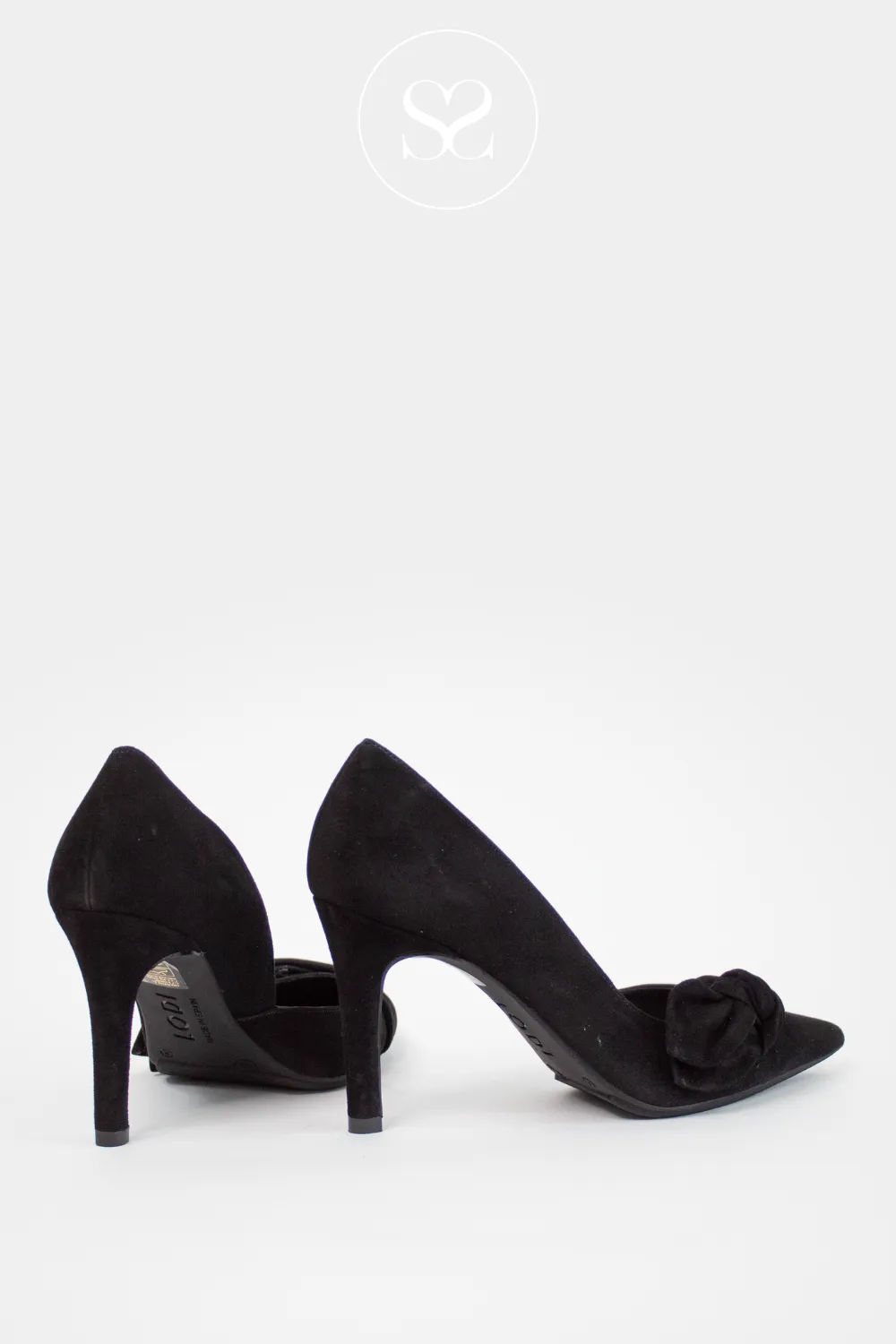 LODI RILER BLACK SUEDE POINTED TOE COURT SHOES