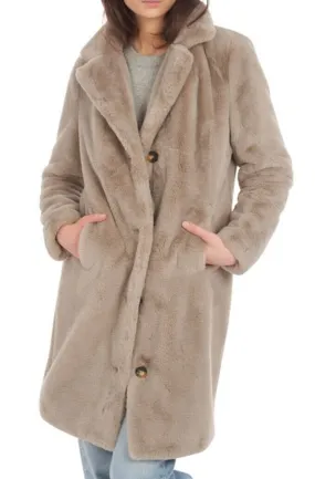 dark beige faux shearling coat 64292