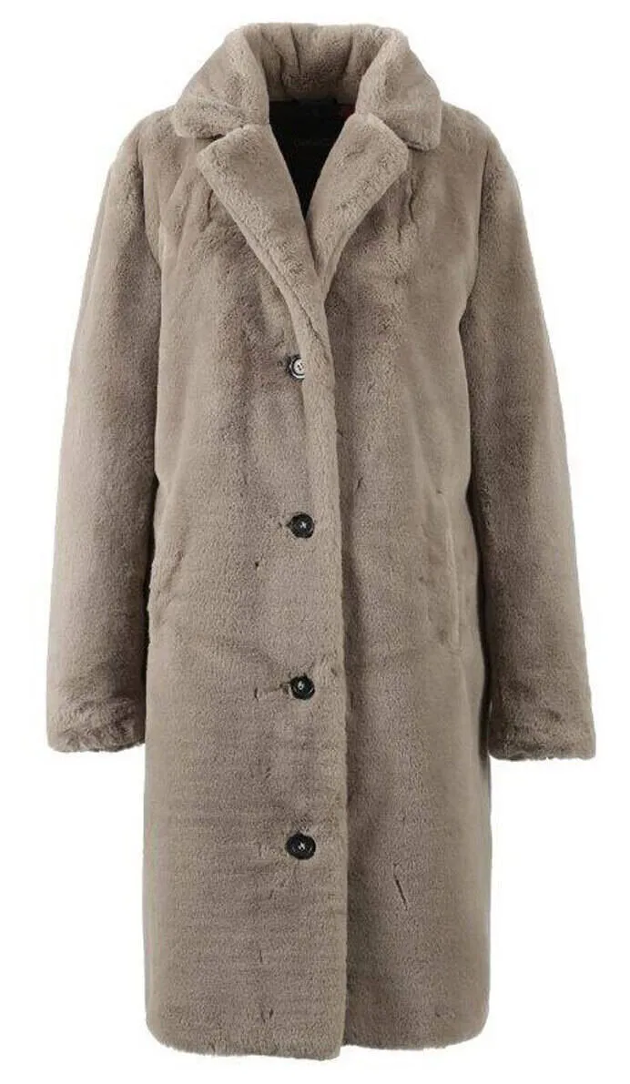 dark beige faux shearling coat 64292