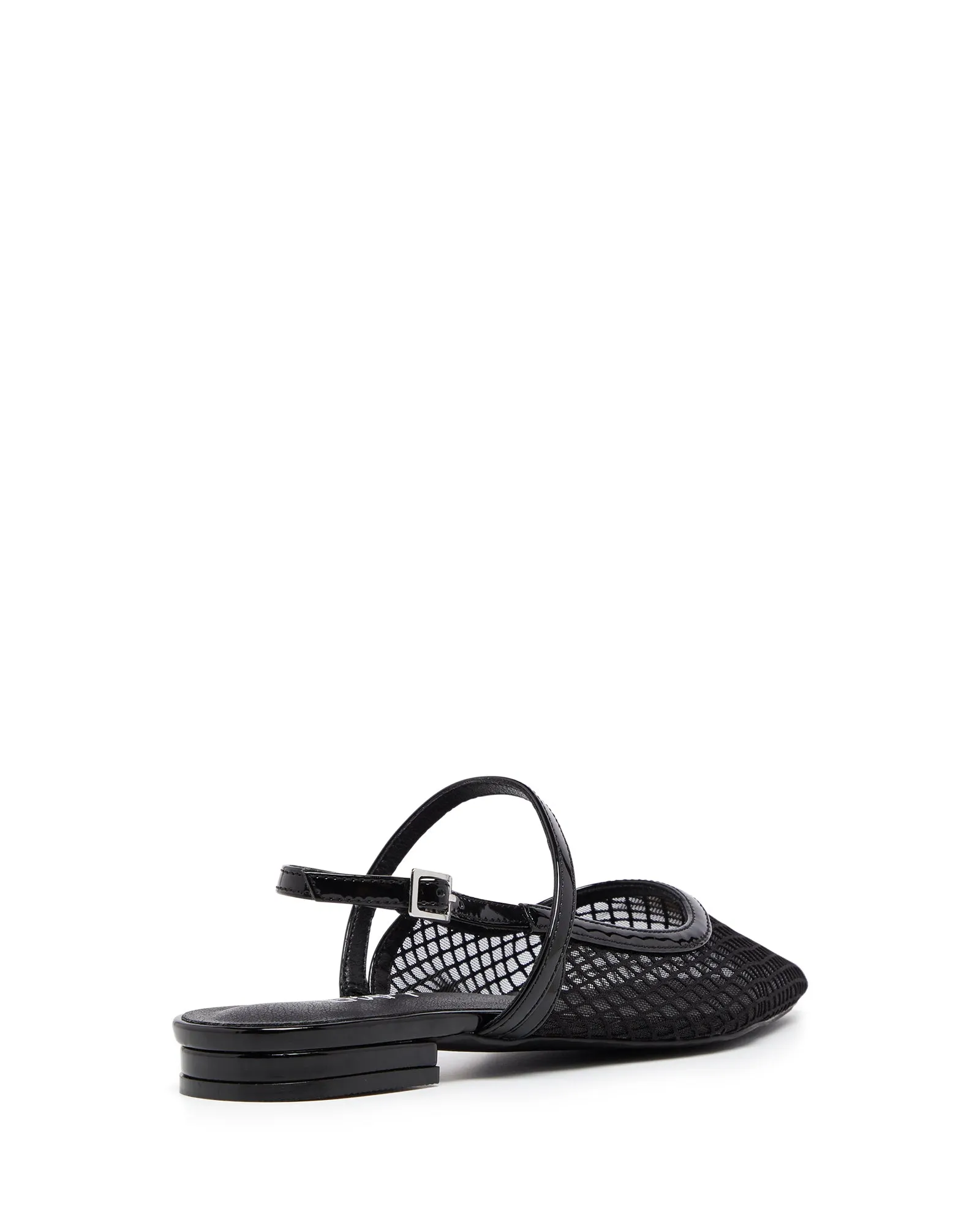 Lourdes Pointed Flat Black Mesh