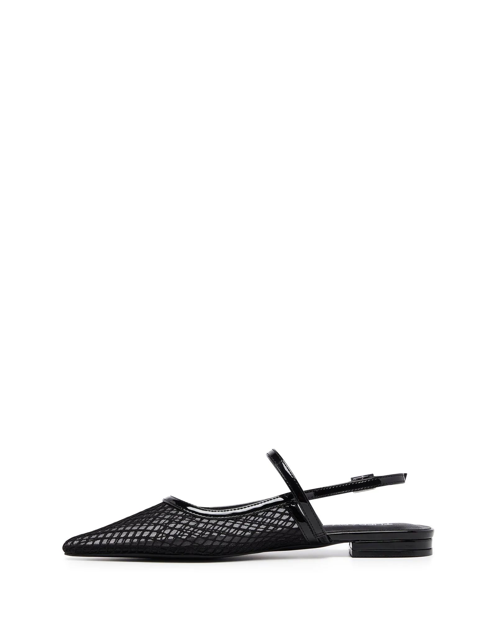 Lourdes Pointed Flat Black Mesh