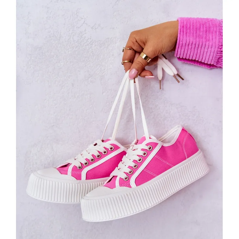 Low Sneakers On Pink Mischa Platform