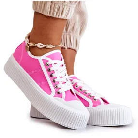 Low Sneakers On Pink Mischa Platform