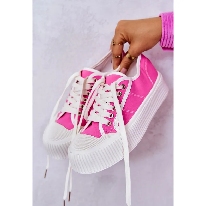 Low Sneakers On Pink Mischa Platform