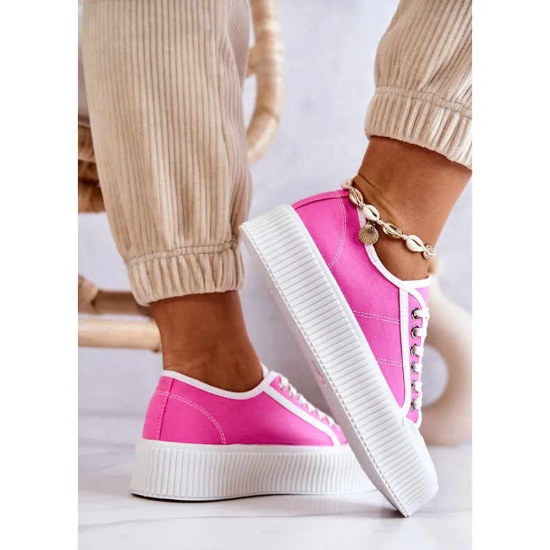 Low Sneakers On Pink Mischa Platform