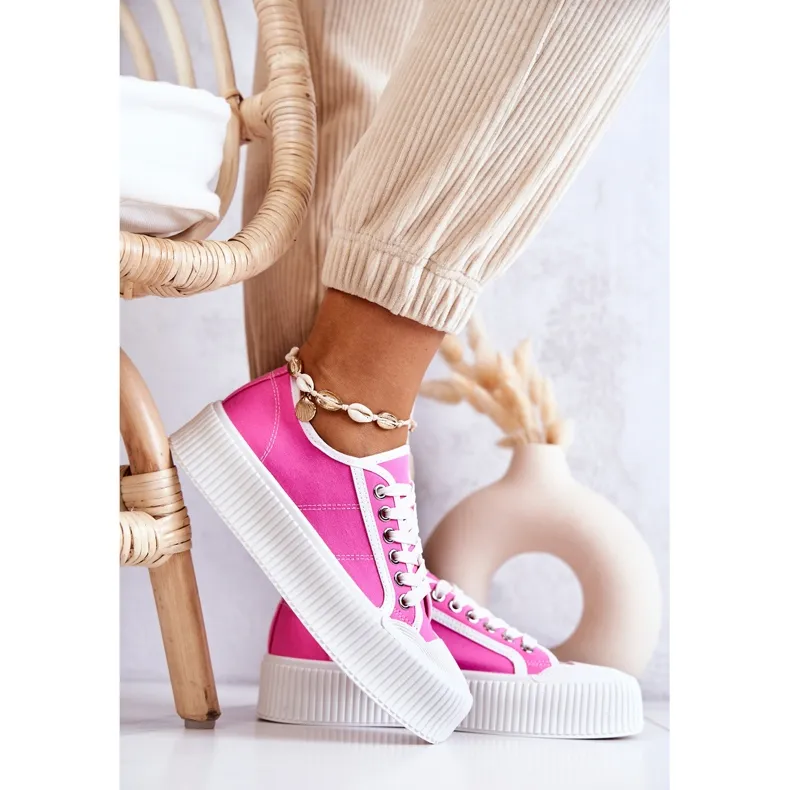 Low Sneakers On Pink Mischa Platform