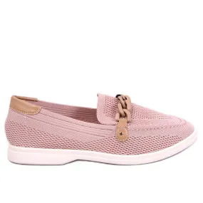 Pink Lucena Openwork Moccasins