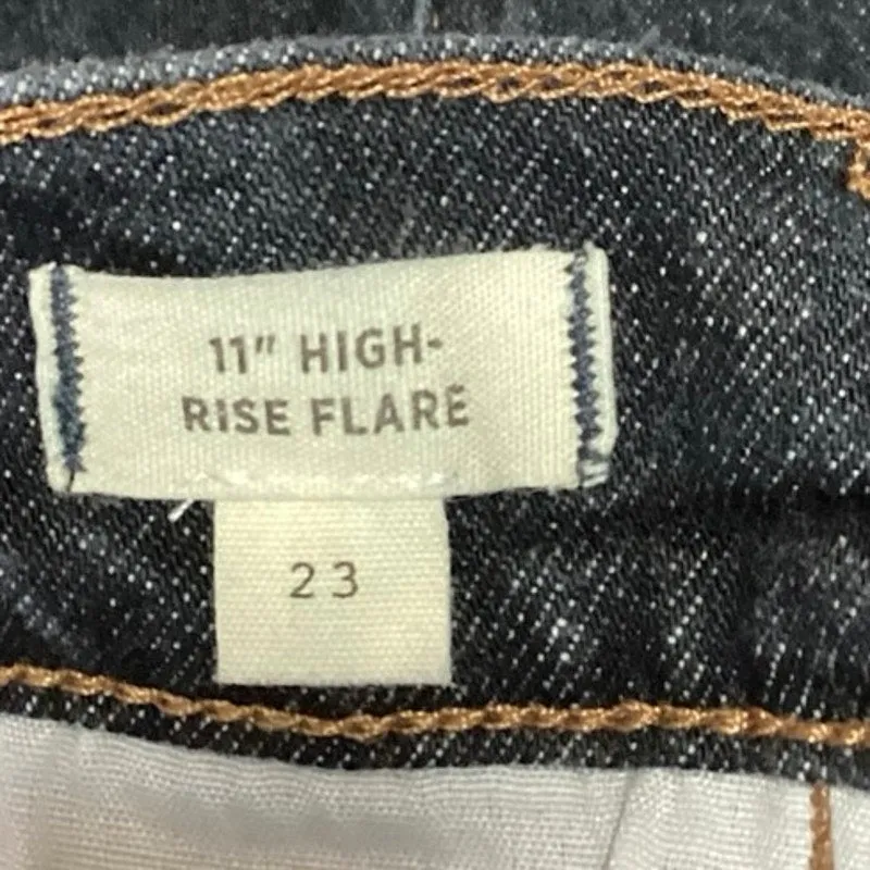 Madewell Women's Blue Denim High Rise Flat Front Stretch Flared Jeans Size 23