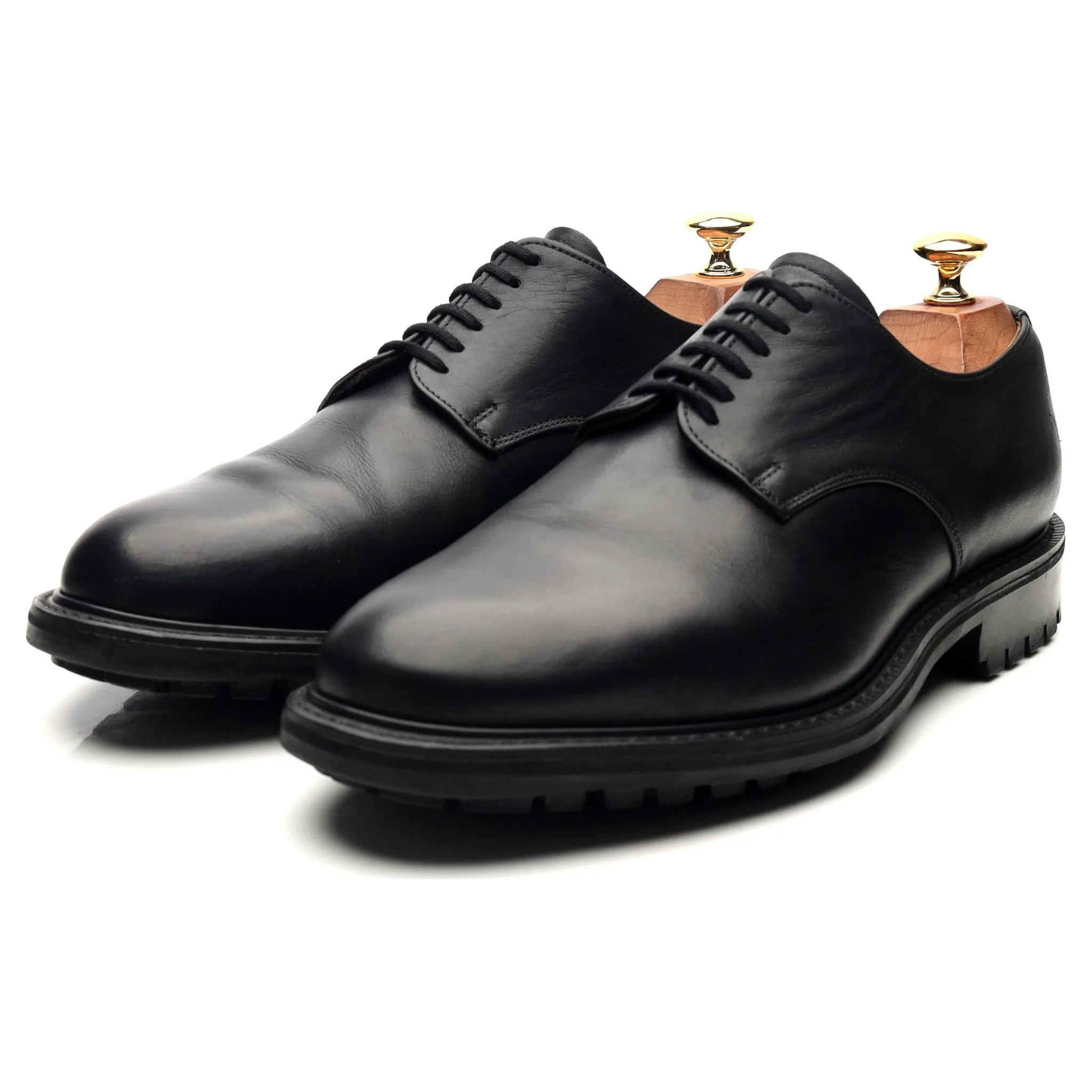 'Maine' Black Leather Derby UK 9 FX