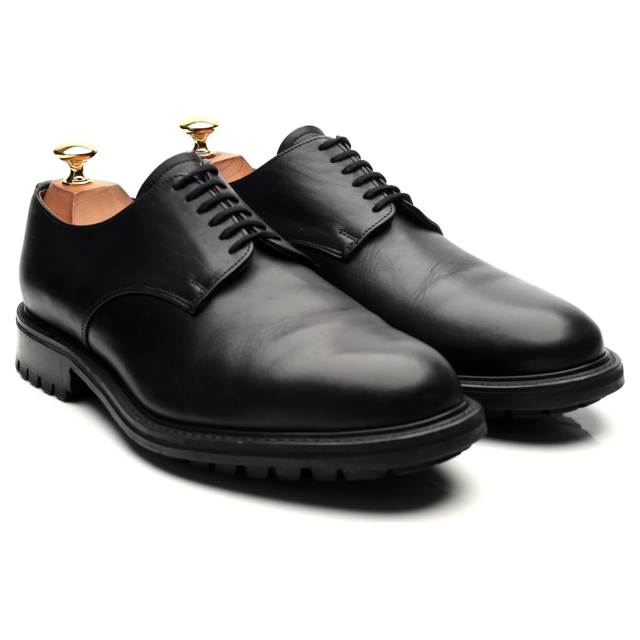 'Maine' Black Leather Derby UK 9 FX