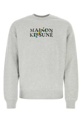 Maison Kitsune Melange Grey Cotton Sweatshirt