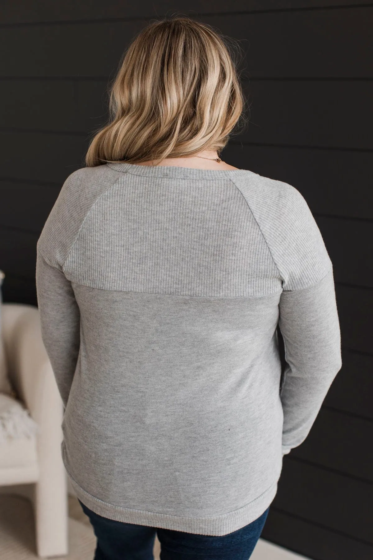 Make It Last Brushed Knit Top- Heather Grey