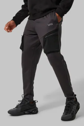 Man Active Technical Stretch Cargo Joggers | boohooMAN UK