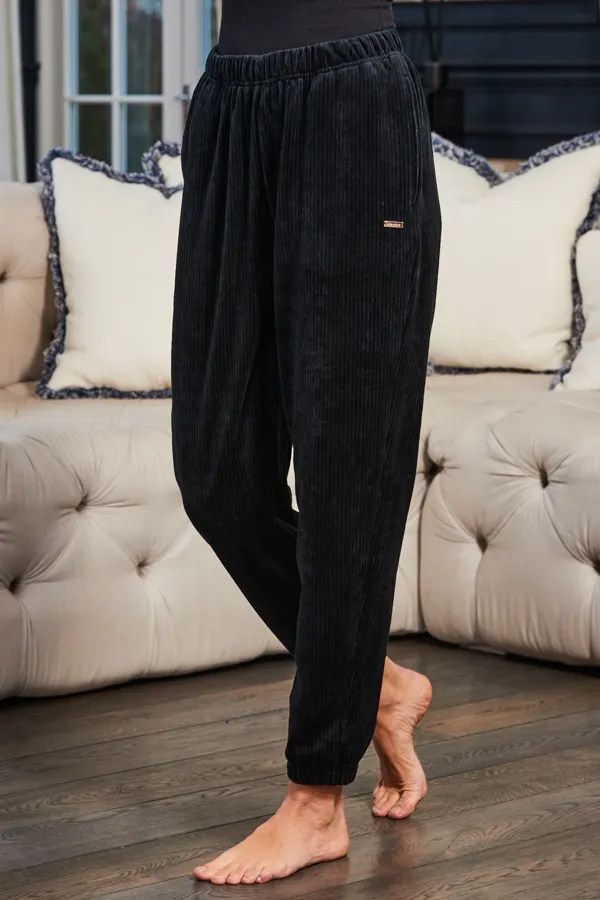 Marley Black Super Soft Rib Slim Fit Joggers