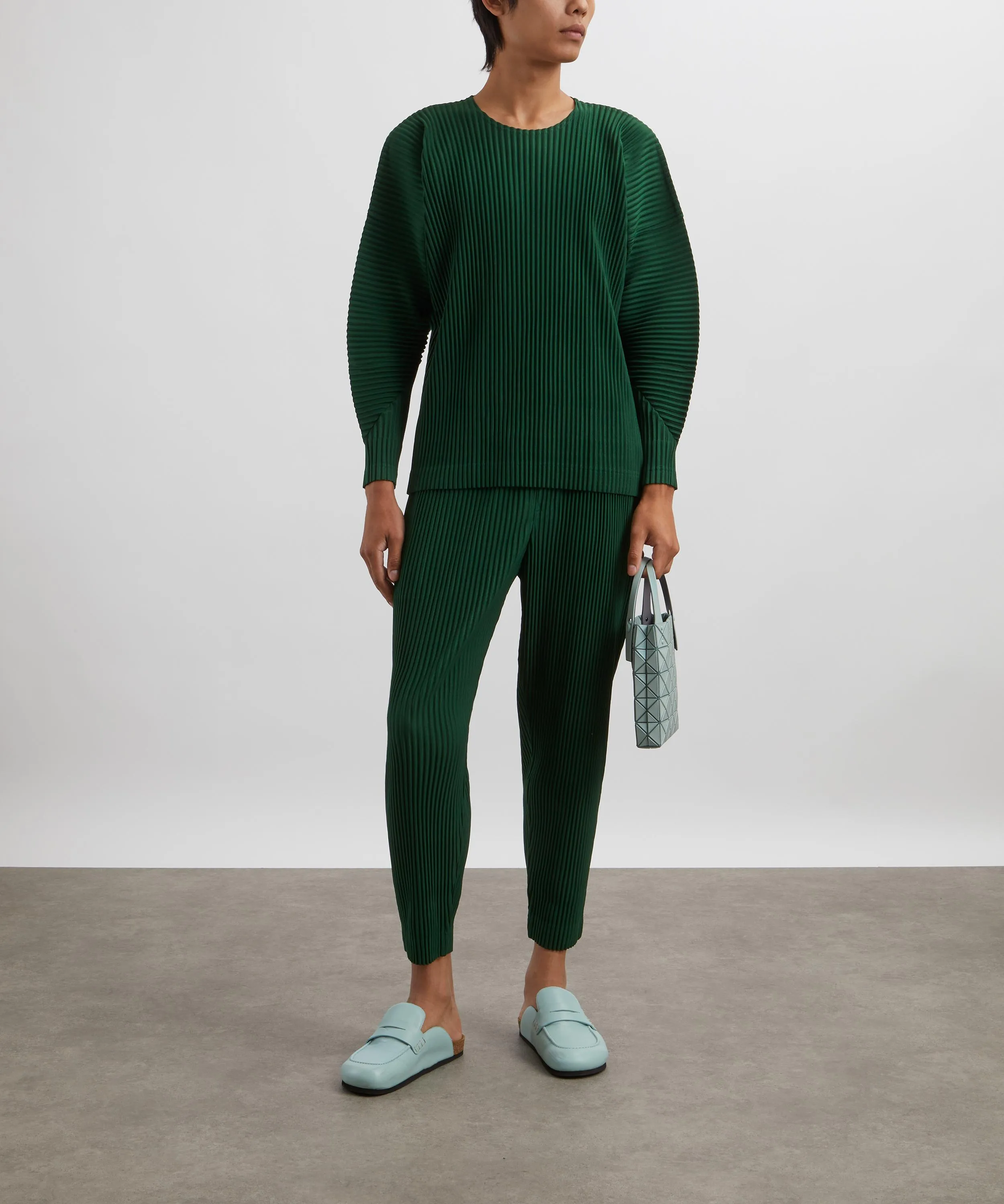 MC AUGUST Seaweed Green Pleated Tapered Trousers