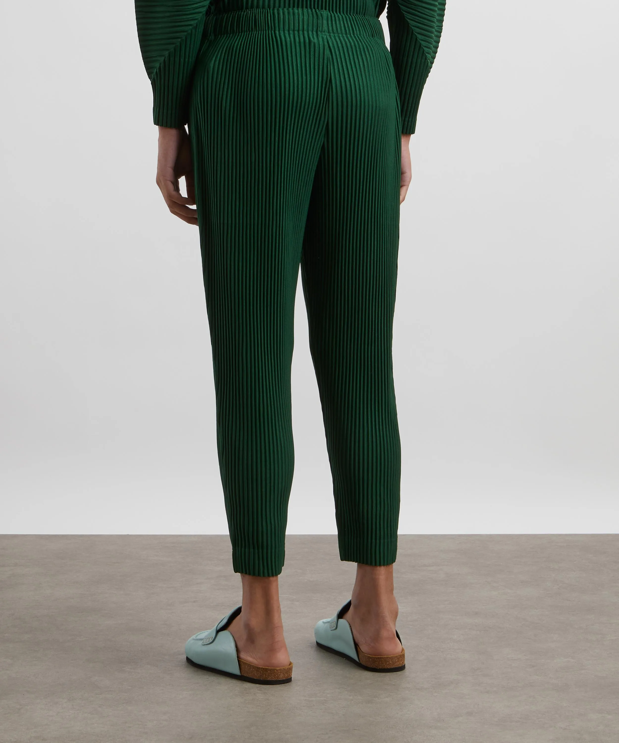 MC AUGUST Seaweed Green Pleated Tapered Trousers