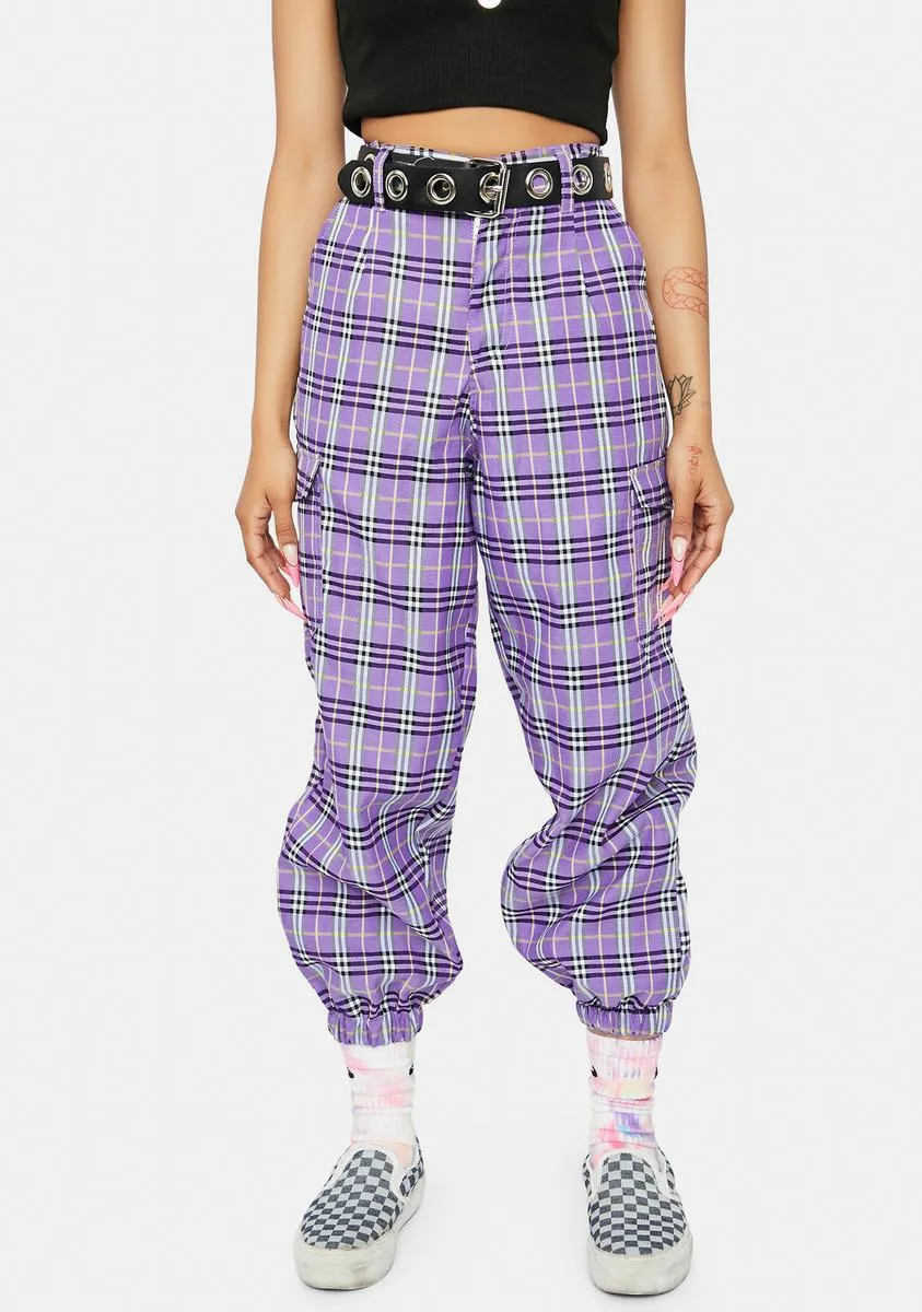 Meet Ur Match Plaid Cargo Joggers-