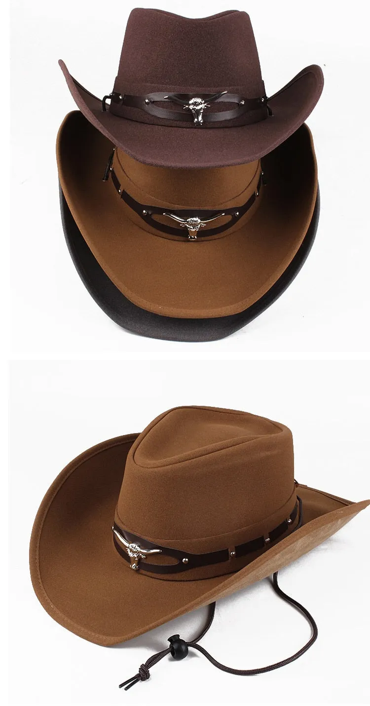 Western Casual Style Patchwork Pattern Jazz Cowboy Hat