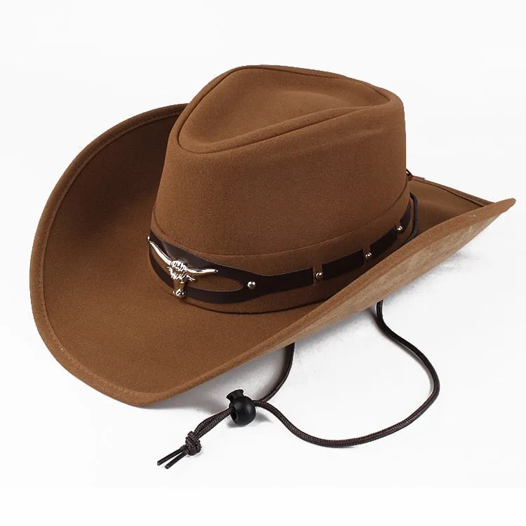 Western Casual Style Patchwork Pattern Jazz Cowboy Hat