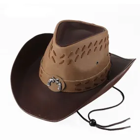 Western Casual Style Patchwork Pattern Jazz Cowboy Hat