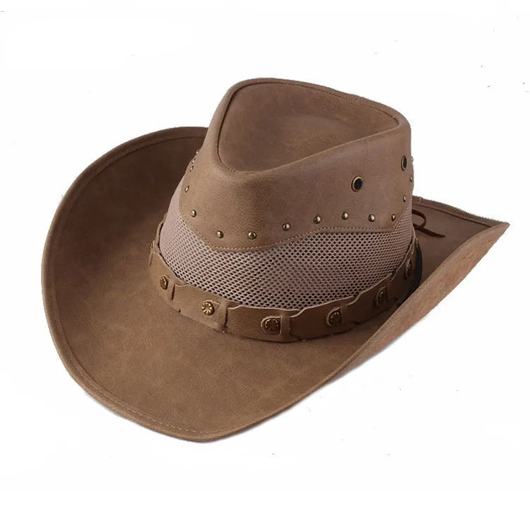 Western Casual Style Patchwork Pattern Jazz Cowboy Hat