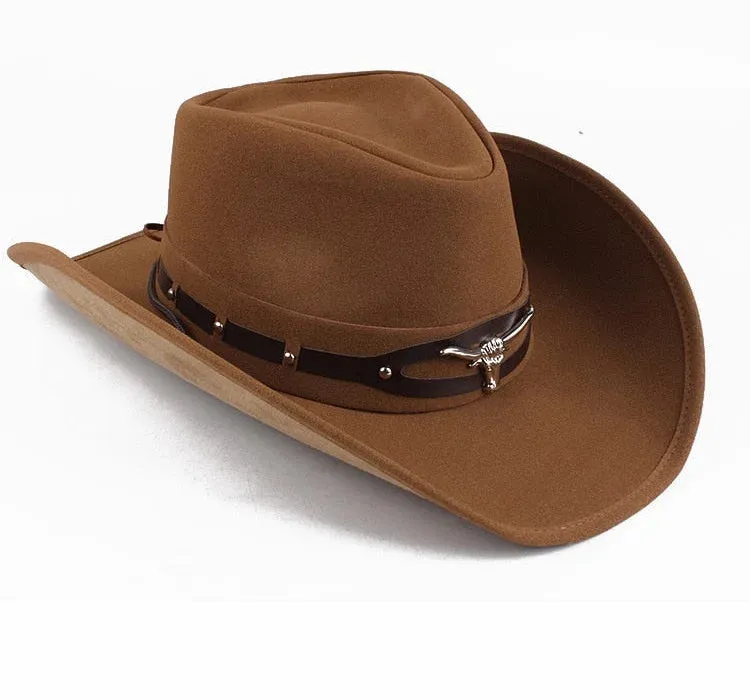 Western Casual Style Patchwork Pattern Jazz Cowboy Hat