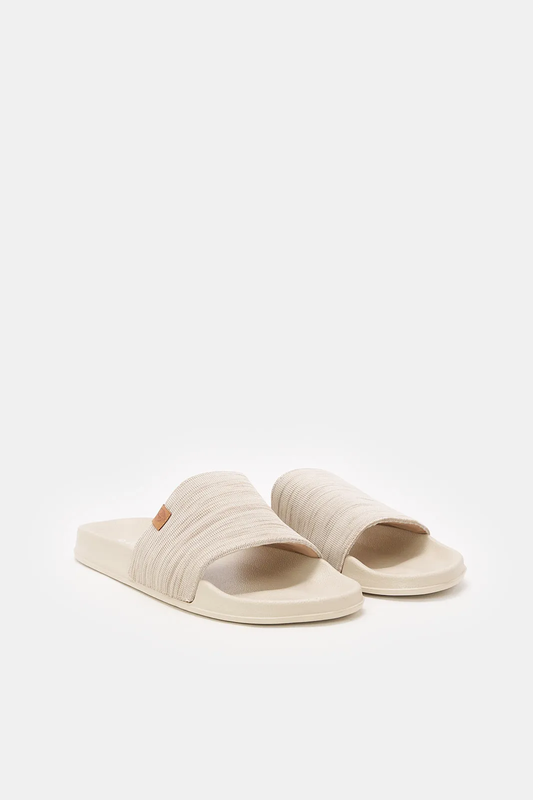 Men Beige Padded Slide