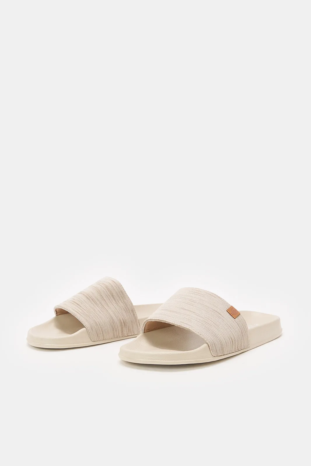 Men Beige Padded Slide