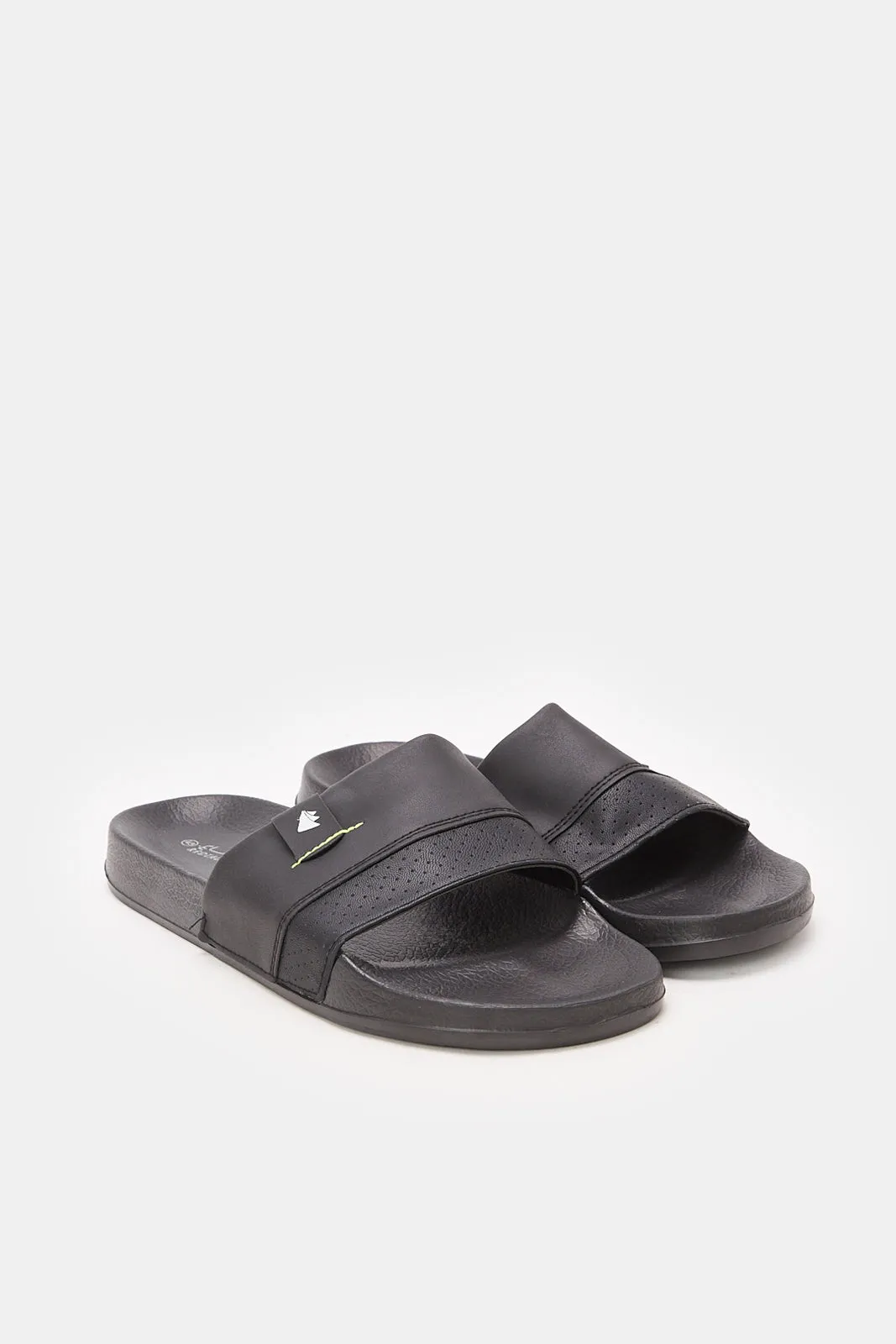 Men Black Padded Slide