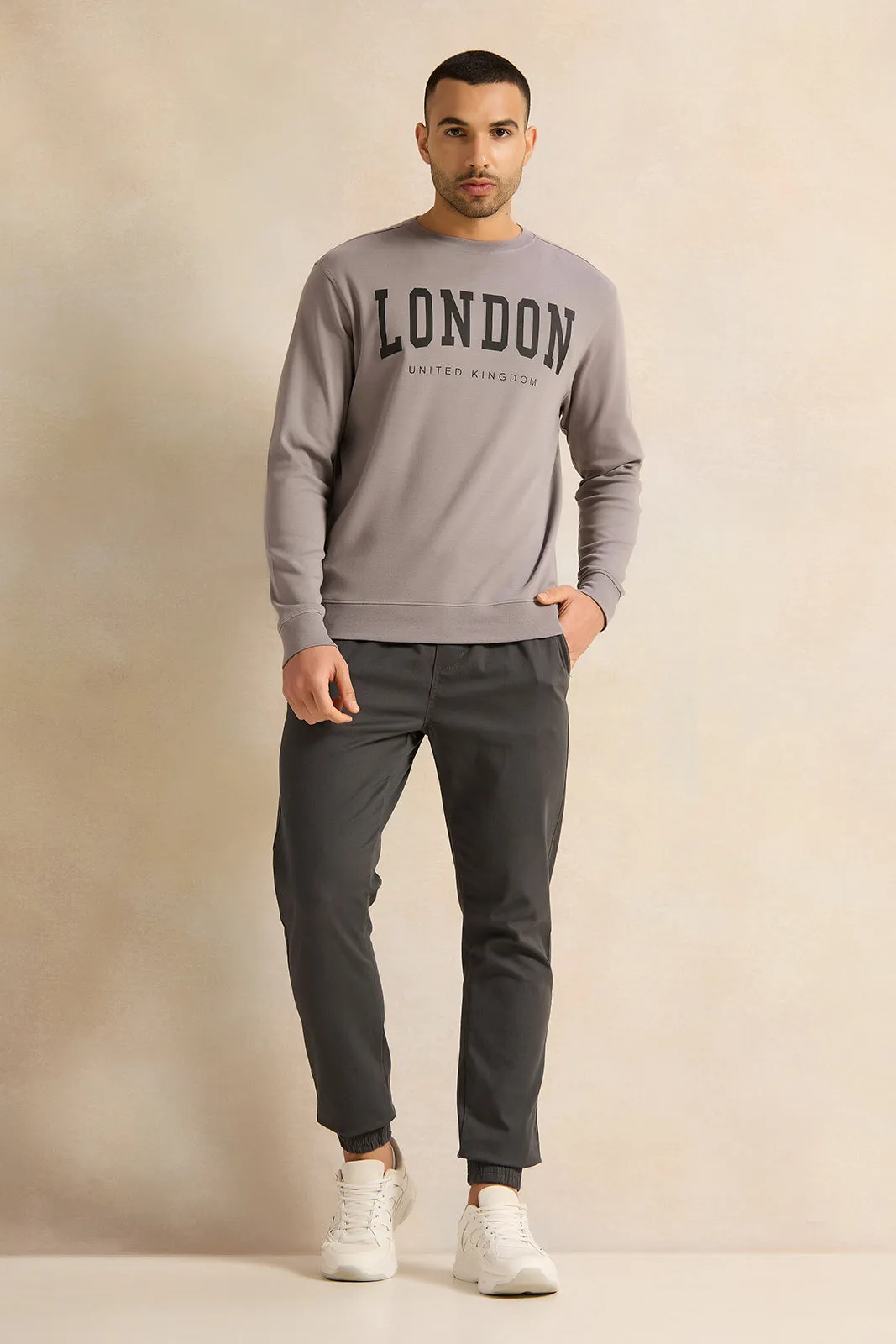 Men Grey Lounge Sweatshirt