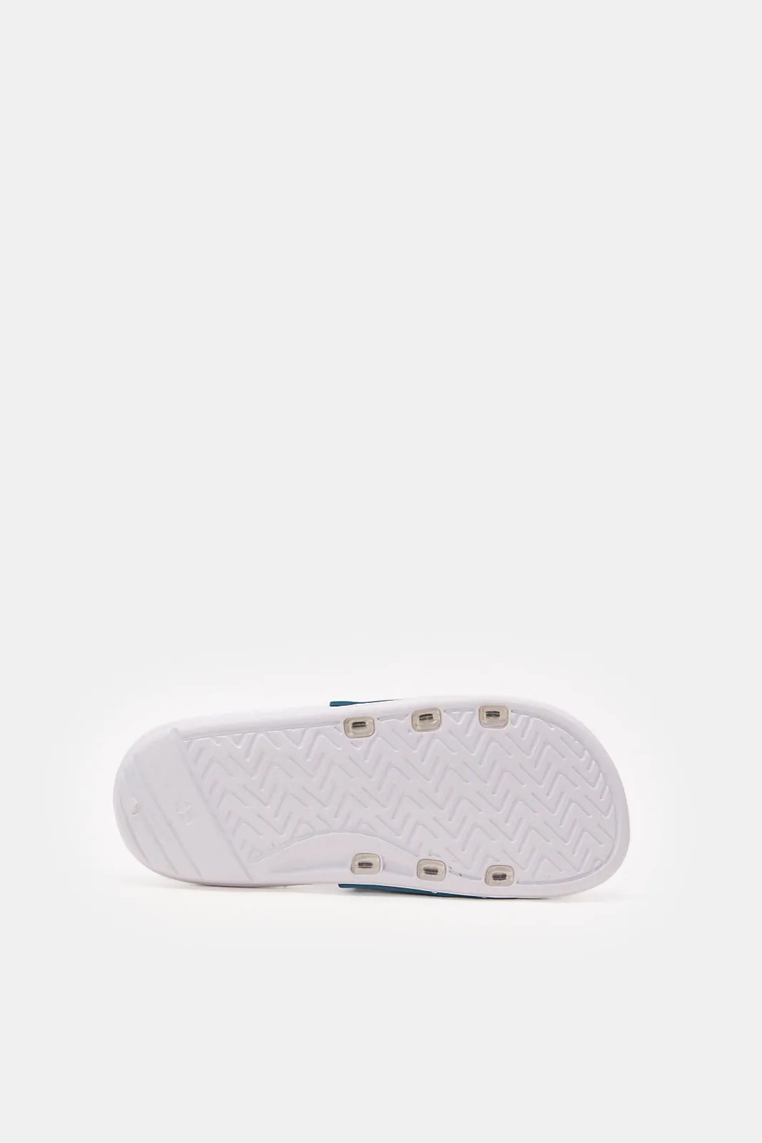 Men White Textured Slide