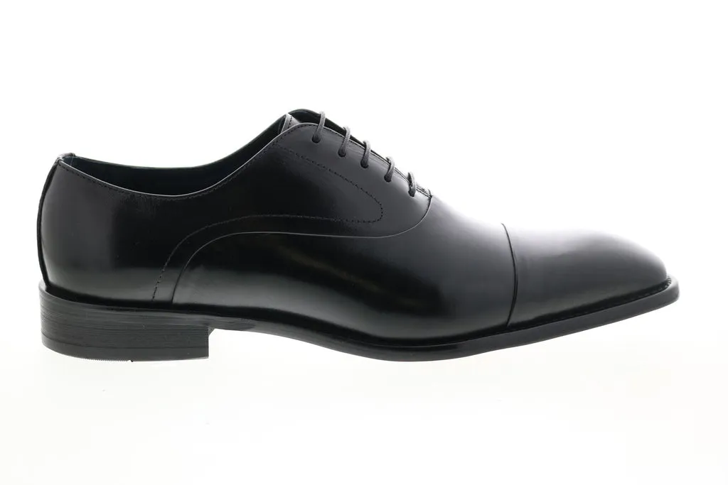 Men's Black Leather Cap Toe Oxfords & Lace Ups by Carrucci KS509-14