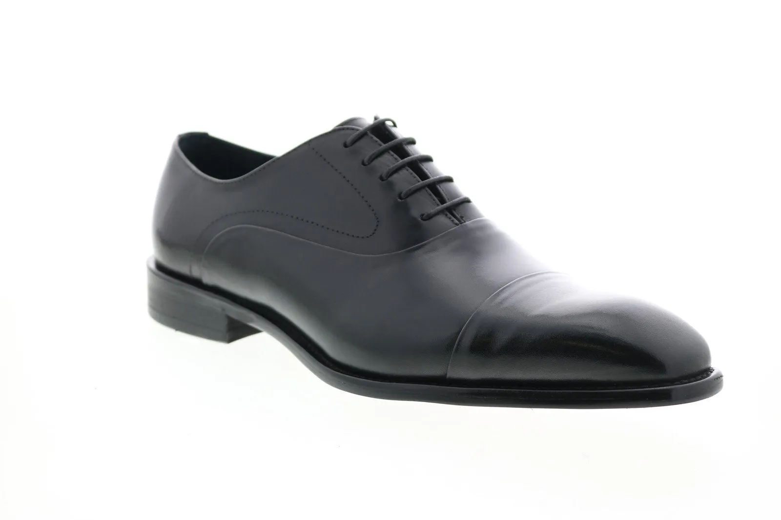 Men's Black Leather Cap Toe Oxfords & Lace Ups by Carrucci KS509-14