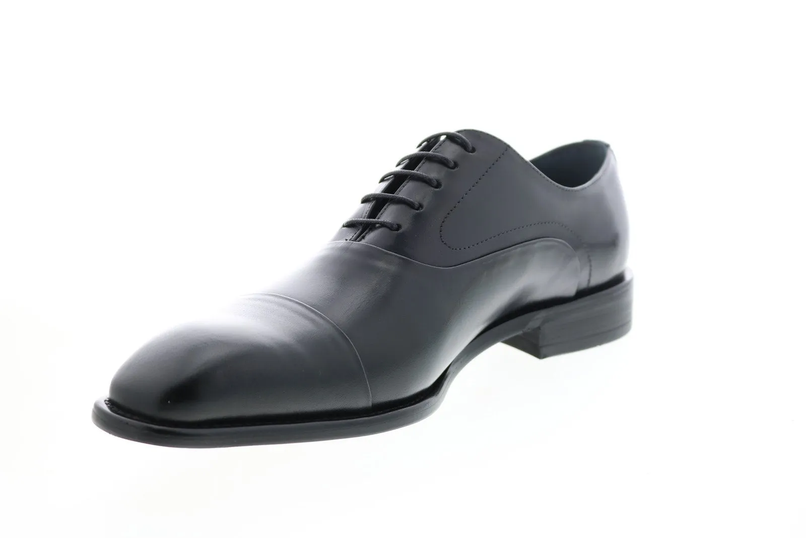 Men's Black Leather Cap Toe Oxfords & Lace Ups by Carrucci KS509-14