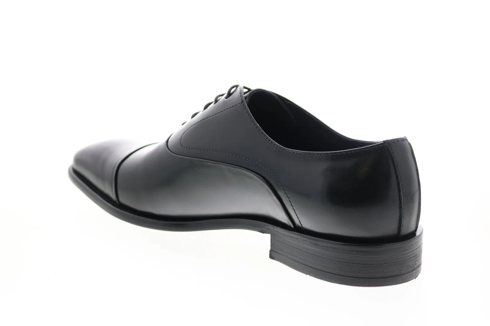 Men's Black Leather Cap Toe Oxfords & Lace Ups by Carrucci KS509-14