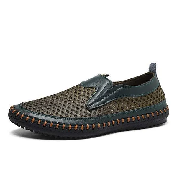 Men's Breathable Mesh Slip-On Moccasins with Rubber Soles 64673184