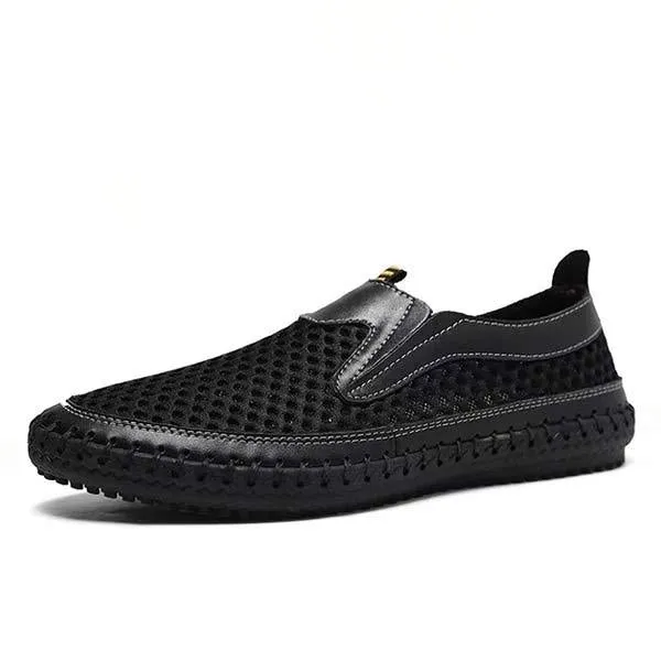 Men's Breathable Mesh Slip-On Moccasins with Rubber Soles 64673184