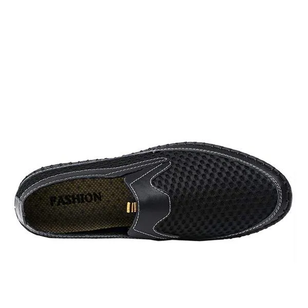 Men's Breathable Mesh Slip-On Moccasins with Rubber Soles 64673184