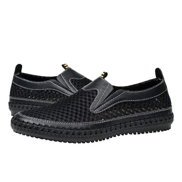 Men's Breathable Mesh Slip-On Moccasins with Rubber Soles 64673184