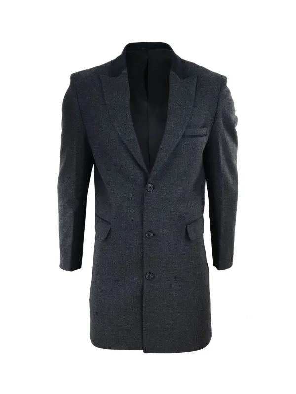 Men’s Gray Long Wool Coat