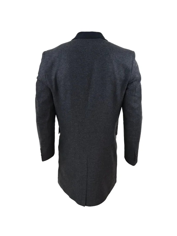 Men’s Gray Long Wool Coat