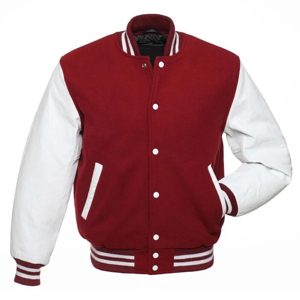 Mens Varsity Baseball, Letterman Jacket Leather Sleeves Vintage Varsity Coat-07